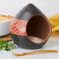 Black Rust Flower Terracotta Salt Cellar