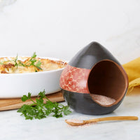 Black Rust Flower Terracotta Salt Cellar