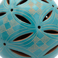 Turquoise Petal Terracotta Tealight Incense Holder
