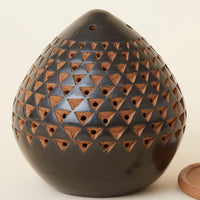 Black Triangle Terracotta Tealight Incense Holder