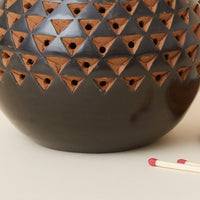 Black Triangle Terracotta Tealight Incense Holder