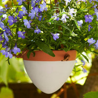 Grey Terracotta Leather Hanging Planter