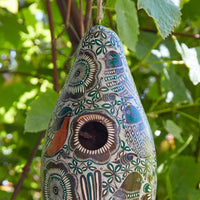 Green Spring Motif Gourd Bird House
