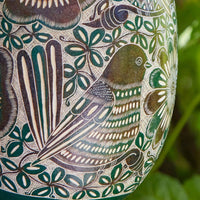 Green Spring Motif Gourd Bird House