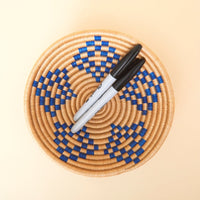Mini Blue Sisal Jewelry Ring Dish Garlic Kitchen Woven Bowl