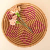 Mini Pink Sisal Jewelry Ring Dish Garlic Kitchen Woven Bowl