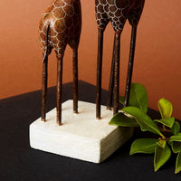 Shona Stone Giraffe Family Sculpture