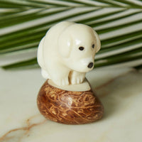 Mini Tagua Ivory Dog Figurine