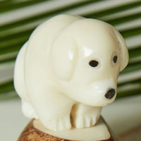 Mini Tagua Ivory Dog Figurine