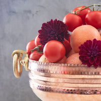 Jumbo Hammered Copper Footed Bowl Brass Handles