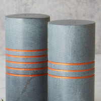 Copper Stripes Gray Stone Salt Pepper Shakers