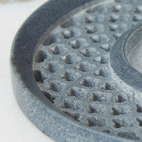 Lattice Gray Stone Circle Plate Tealight Holder