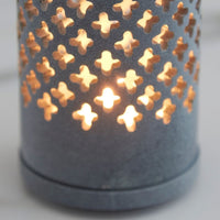 Lattice Gray Stone Pillar Tealight Holder