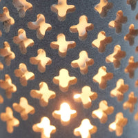 Lattice Gray Stone Pillar Tealight Holder