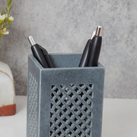 Lattice Gray Stone Pens Holder