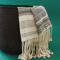 Black Stripes Wool Throw Blanket