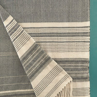 Black Stripes Wool Throw Blanket