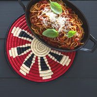 Trivets for Hot Dishes, Hot Pots and Pans, Thick Heat Resistant Large Coasters for Kitchen, Hot Pads, Kitchen Essentials, Kitchen Decor for Table & Countertop | Colorful Woven Trivets Set, 8", African