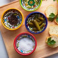 Ceramic Palestine Colorful Vine Dipping Bowl Set