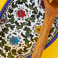 Ceramic Palestine Blue Floral Spoon Rest