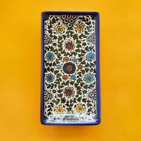 Ceramic Palestine Blue Floral Rectangle Platter