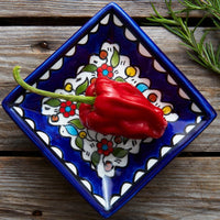 Ceramic Palestine Blue Floral Pickle Dish