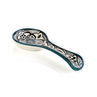 Ceramic Paletine Teal Black Spoon Rest