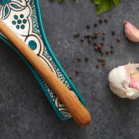 Ceramic Paletine Teal Black Spoon Rest