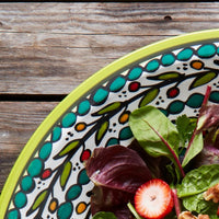Ceramic Palestine Green Colorful Vine Jumbo Bowl