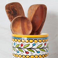Ceramic Palestine Yellow Colorful Vine Utensil Holder