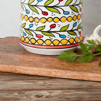 Ceramic Palestine Yellow Colorful Vine Utensil Holder