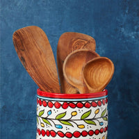 Ceramic Palestine Red Colorful Vine Utensil Holder