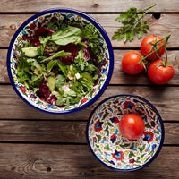 Ceramic Palestine Blue Floral Deep Serving Bowl Set
