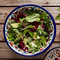 Ceramic Palestine Blue Floral Deep Serving Bowl Set