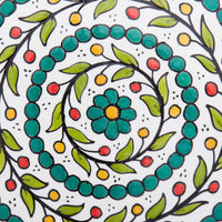 Ceramic Palestine Colorful Vine Green Dinner Plate