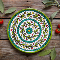 Ceramic Palestine Colorful Vine Green Salad Plate