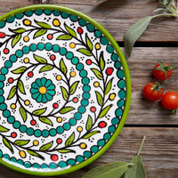 Ceramic Palestine Colorful Vine Green Salad Plate
