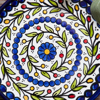 Ceramic Palestine Colorful Vine Blue Salad Plate