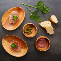 Acacia Wood Dessert Bowls Set