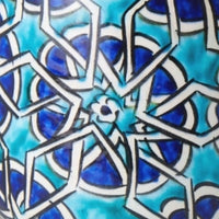 Large Blue Mosaic Ceramic Bowl Candle