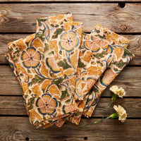 Kalamkaari Beige Floral 20 x 20 Napkin Set