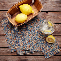Kalamkaari Blue Floral 20 x 20 Napkin Set