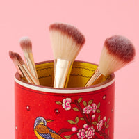 Red Spring Floral Pen Brush Holder