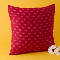 India Maroon Red Woven Ikkat Pillow Cover