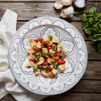 Gray Arabesque Ceramic Serving Platter