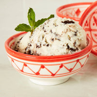 Red Arabesque Ceramic Dessert Bowls