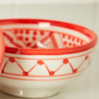 Red Arabesque Ceramic Dessert Bowls