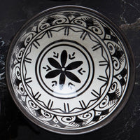 Black Arabesque Ceramic Snack Bowls