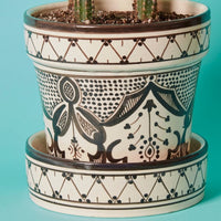 Black Arabesque Ceramic Large Planter