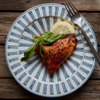 Gray Arabesque Ceramic Dinner Plates